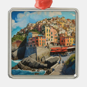 Cinque Terre Art  Metal Ornament