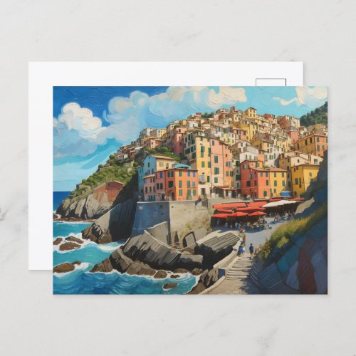 Cinque Terre Art  Postcard
