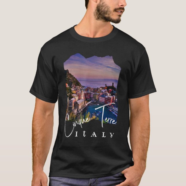 Cinque Terre At Night Cinque Terre Souvenir T-Shirt (Front)