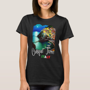 Cinque Terre At Night Painting Cinque Terre Souven T-Shirt