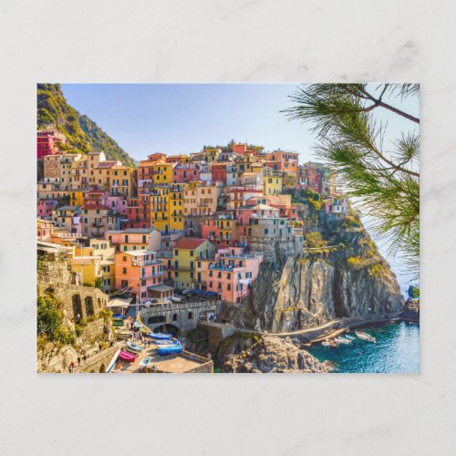 Cinque Terre Coastal Area of Liguria Italy Postcard