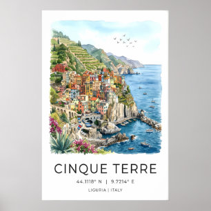 Cinque Terre Coastal Art Print - Pastel Harbor