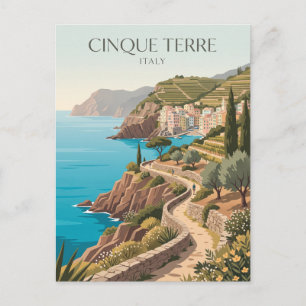 Cinque Terre Coastal Trail Italy Postcard