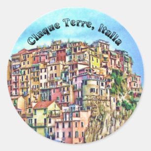 Cinque Terre, Italia Classic Round Sticker