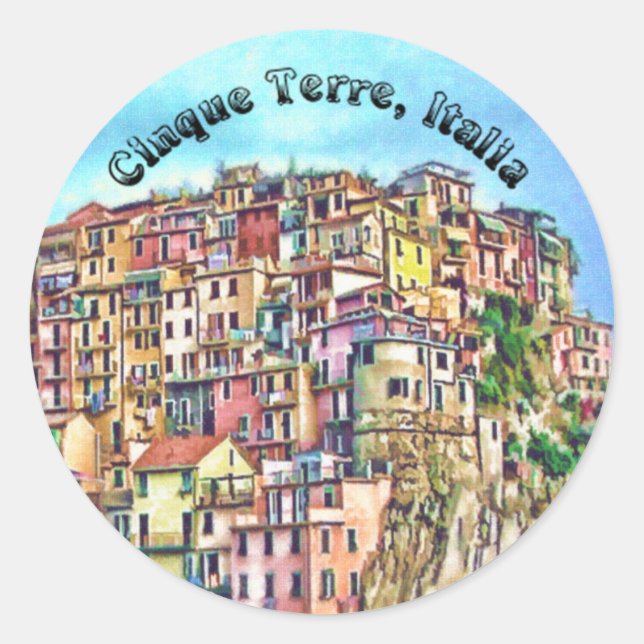 Cinque Terre, Italia Classic Round Sticker (Front)