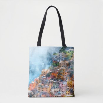 Cinque Terre Italy Colorful Houses Tote Bag by bbourdages at Zazzle