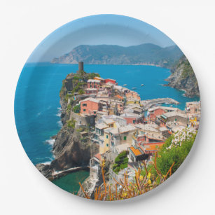 Cinque Terre Italy Destination Location Paper Plates