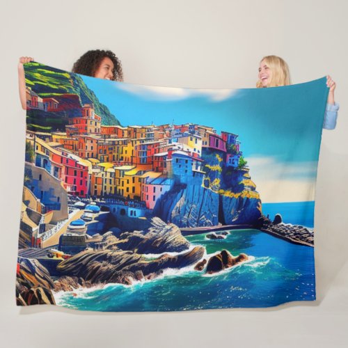 Cinque Terre Italy  Fleece Blanket