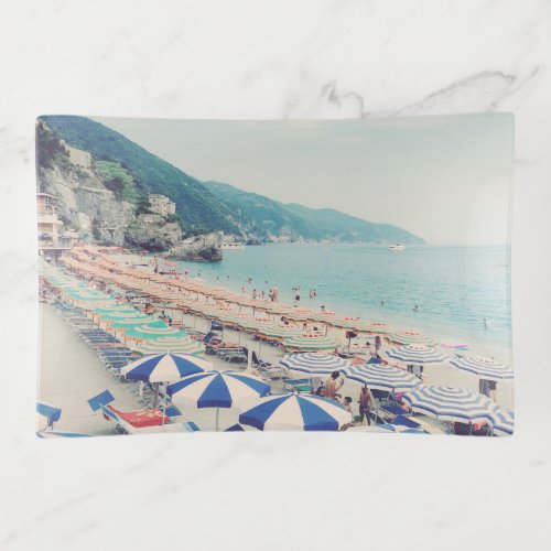 Cinque Terre Italy Fun Beach Scenic Travel Photo Trinket Tray