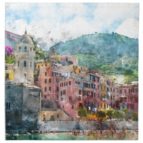 Cinque Terre Italy in the Italian Riviera Cloth Napkin