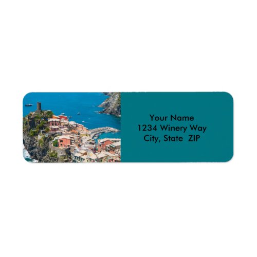 Cinque Terre Italy in the Italian Riviera Label