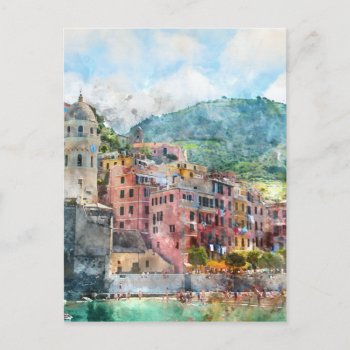 Cinque Terre Italy In The Italian Riviera Postcard by bbourdages at Zazzle