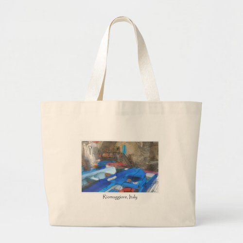 Cinque Terre Italy  Italian Riviera Large Tote Bag