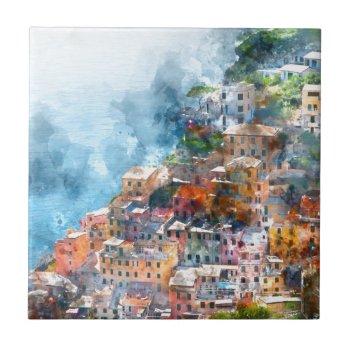 Cinque Terre Italy - Italian Riviera Tile by bbourdages at Zazzle