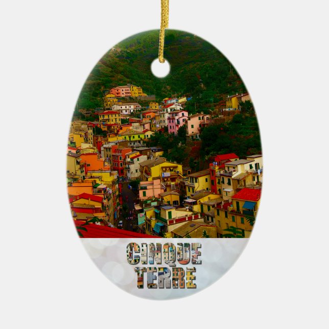 Cinque Terre Italy Riomaggiore Photo Ceramic Ornament (Front)
