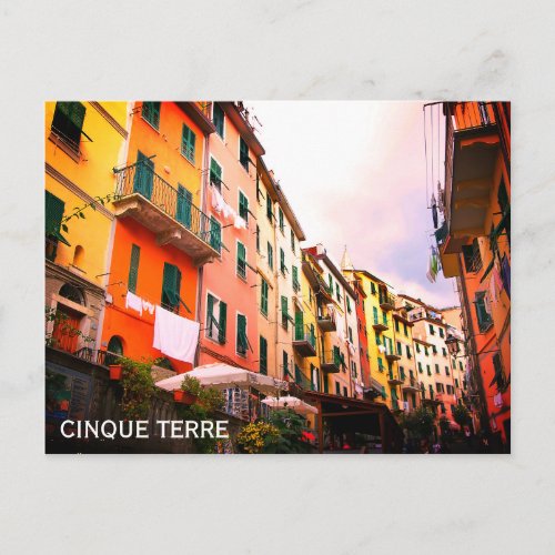 Cinque Terre Italy Riomaggiore Travel Photo Postcard