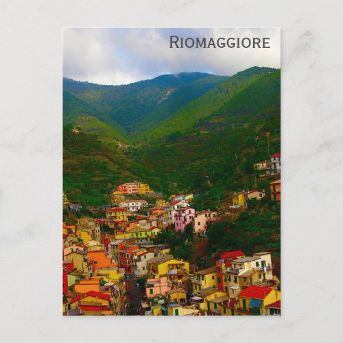 Cinque Terre Italy Riomaggiore Travel Photo Postcard