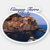 Cinque Terre, Italy: Romantic Evening Sticker (Front)