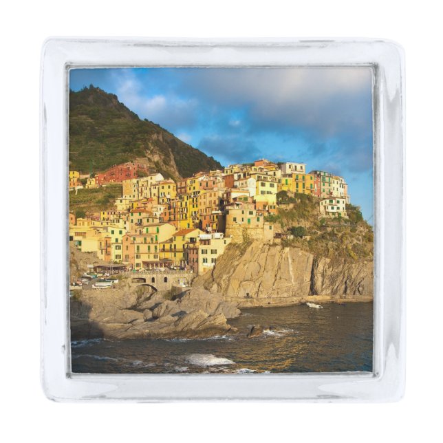 Cinque Terre, Italy Silver Finish Lapel Pin (Front)
