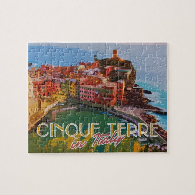 Cinque Terre Italy Summer Travel Postcard Jigsaw Puzzle (Horizontal)