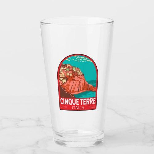 Cinque Terre Italy Travel Art Vintage Glass