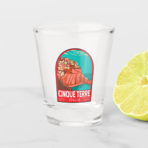 Cinque Terre Italy Travel Art Vintage Shot Glass