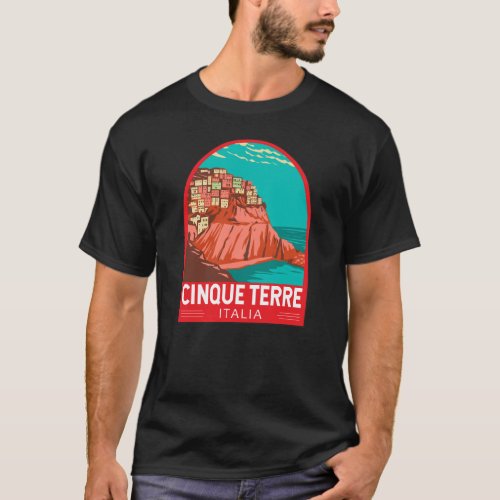 Cinque Terre Italy Travel Art Vintage T_Shirt