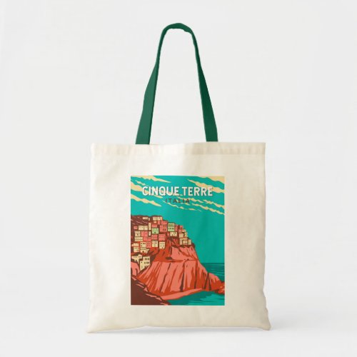 Cinque Terre Italy Travel Art Vintage Tote Bag