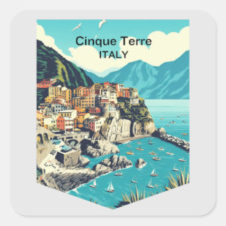 Cinque Terre Italy, Travel Square Sticker