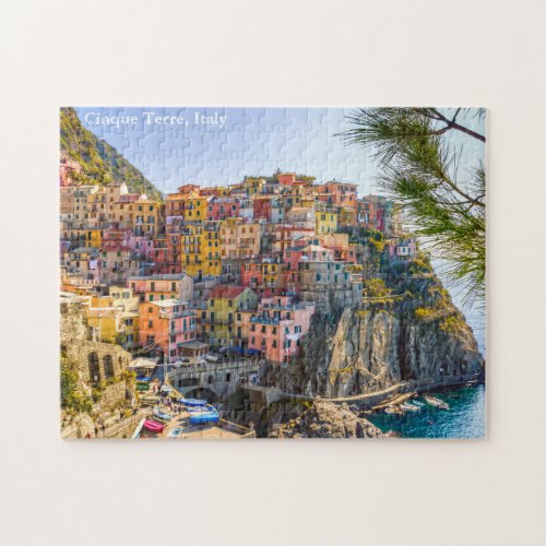 Cinque Terre  Italy Travel Tourism Custom Text Jigsaw Puzzle