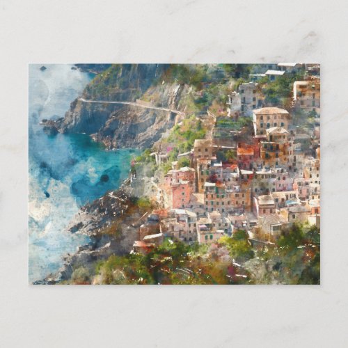 Cinque Terre Italy Vacation Destination Postcard