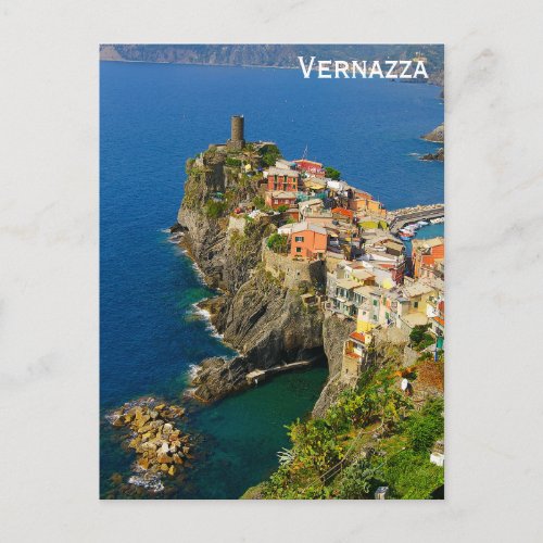 Cinque Terre Italy Vernazza Travel Photo Postcard