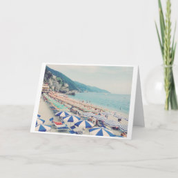 Cinque Terre Italy Vintage Beach Travel Photo Card