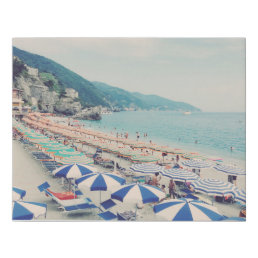 Cinque Terre Italy Vintage Beach Travel Photo Faux Canvas Print