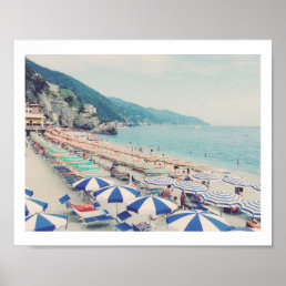 Cinque Terre Italy Vintage Beach Travel Photo Poster