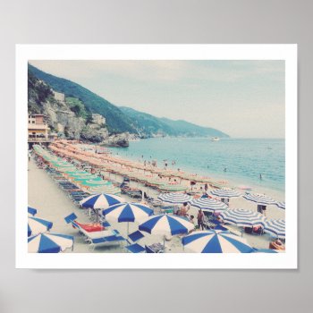 Cinque Terre Italy Vintage Beach Travel Photo Poster by Maple_Lake at Zazzle