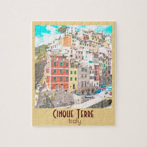 Cinque Terre Italy Vintage Jigsaw Puzzle