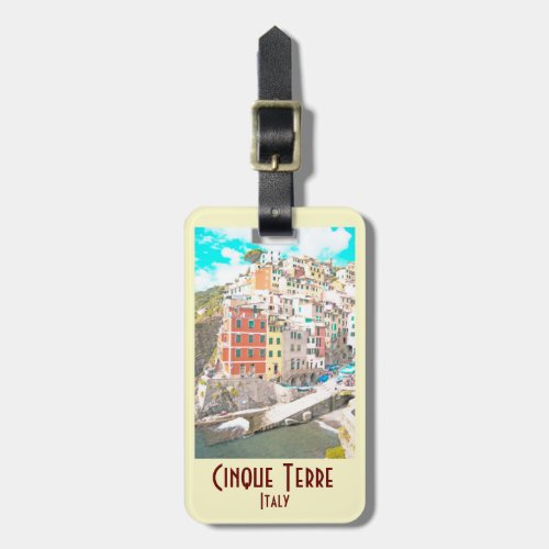 Cinque Terre Italy Vintage Luggage Tag