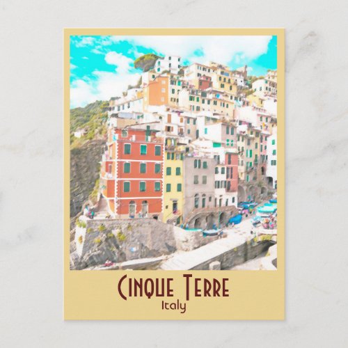 Cinque Terre Italy Vintage Postcard