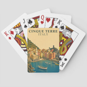 Cinque Terre Italy Vintage Travel Italian Riviera Poker Cards