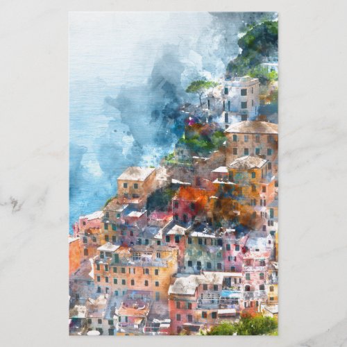 Cinque Terre Italy Watercolor Stationery