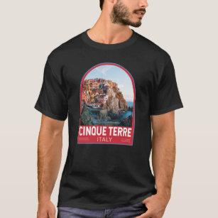 Cinque Terre Italy Watercolor Vintage  T-Shirt