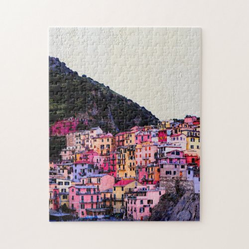 Cinque Terre Liguria Italy Artsy Europe Travel Jigsaw Puzzle