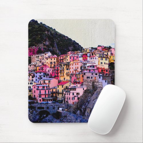 Cinque Terre Liguria Italy Artsy Europe Travel Mouse Pad