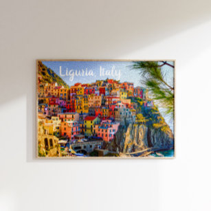Cinque Terre Liguria Italy Colorful Homes Painting Poster