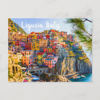 Cinque Terre Liguria Italy Colorful Seaside Houses Postcard