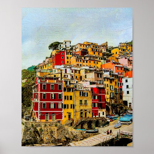 Cinque Terre Liguria Italy Europe Travel Poster