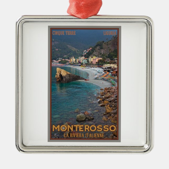 Cinque Terre - Morning Monterosso Beach Metal Ornament (Front)