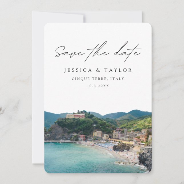 Cinque Terre Save the Date Italian Wedding Invitation (Front)