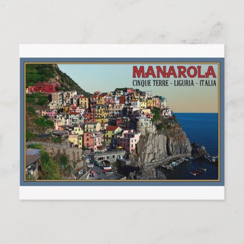 Cinque Terre _ The Town of Manarola Postcard